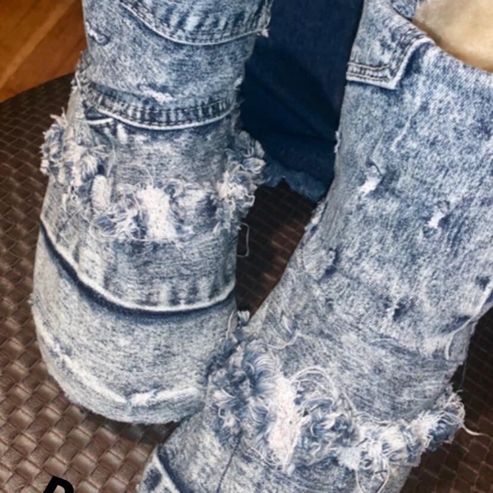 Denim blue Jean Boots